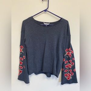 American Eagle Long Flare Sleeve Top. Sweatshirt material.